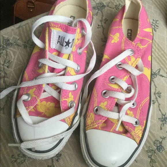 pink and yellow converse